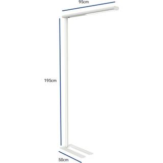 LED-gulvlampe til kontor MAULjet, hvid, højde 195 cm