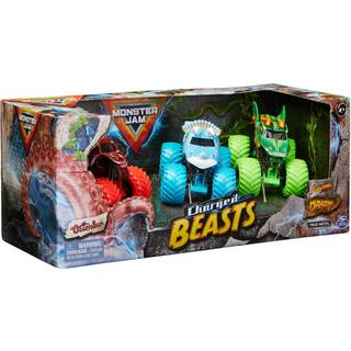 Monster Jam Charged Beasts 1:64 True Metal 3 Pack - Dragon, Octon8er og Jurassic Attack
