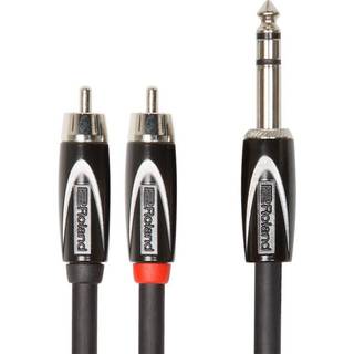 Roland "Heavy-duty" Kabel 6.3mm Jack Stereo til 2 x RCA Phono (1,5 m)