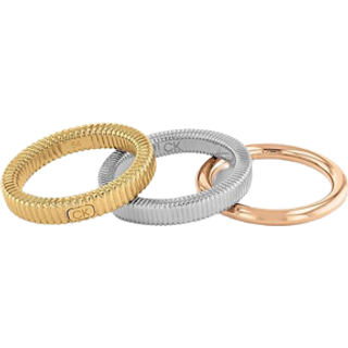 Calvin Klein PLAYFUL REPETITION Ring 18 kt. Forgyldt Rustfrit Stål 35000027-52 - Dame - Gold