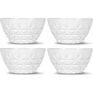 Sagaform Picknick Skål Akryl 4-pak - Serveringsskåle Akrylplast Hvid - 5018172