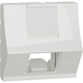 Schneider Rj45 fr plate keyst/sys,m,2mod,hvid,vink