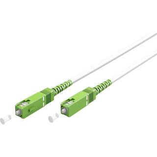 Fiberkabel 10 meter OS2 9/125 SC-APC til SC-APC Simplex Hvid