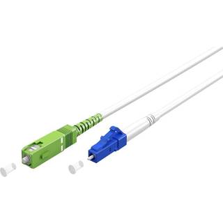 Fiberkabel 10 meter OS2 9/125 SC-APC til LC-UPC Simplex Hvid