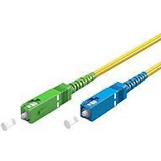 Goobay Lyslederkabel (FTTH), Singlemode (OS2) Yellow, gul (Simplex), 10 m fiberoptisk kabel, stik SC-APC (8°) > SC stik (UPC), halogenfri kabelkappe (LSZH)