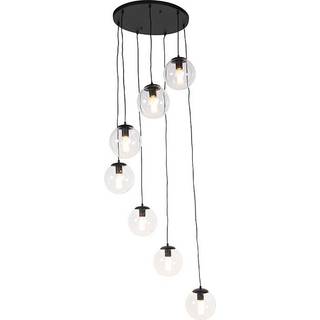 Art Deco Pendellampe sort 7-lys - Pallon