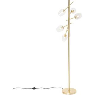Klassisk gulvlampe guld med glas 5-lys - Elien
