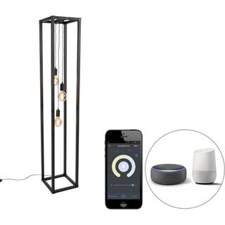 Smart gulvlampe sort 3-lys inkl. Wifi G95 - Big Cage
