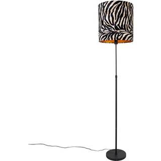 Gulvlampe sort skærm zebraprint 40 cm justerbar - Parte