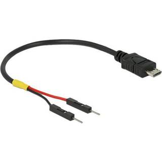 Micro-B han til 2 x Pin han strømkabel - 10 cm