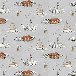 Arvidssons Textil Fiskeskär stof Grå