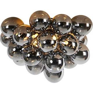 Design loftslampe sort med røgglas 6 lys - Uvas