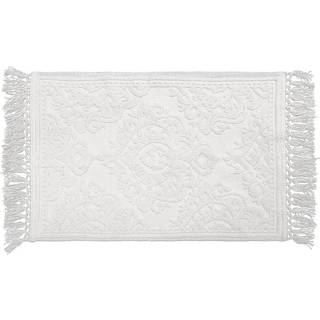 Jean Pierre - Ricardo Bath Mat Woven Fringe Badev?relse T?pper 100% Bomuld Premium Badev?relsesindretning - M?l 21 """" X 41 """" - Hvid