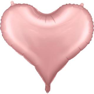 1 stk. Pink hjerte folieballon til luft eller helium 61 cm høj - inkl. sugerør til oppustning