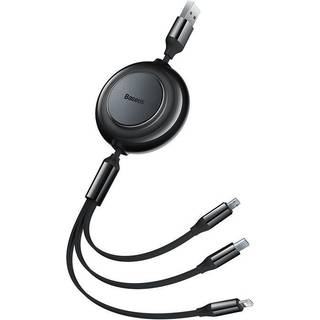 Baseus Bright Mirror 2 USB 3-in-1 cable for micro USB / USB-C / Lightning 3.5A 1.1m (Black)