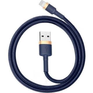 Cafule USB-kabel USB til Lightning 2.4A QC 3.0 1m - Blå/Guld