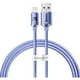 Baseus - Krystalstrålende USB-til-Lightning-kabel, 2,4A, 1,2m (lilla)