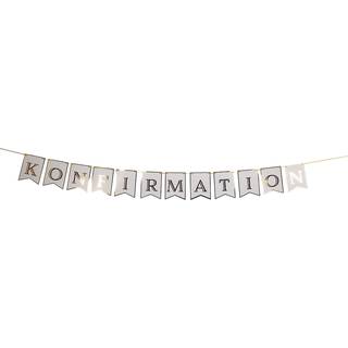 Flag banner Konfirmation guld/hvid 3,5m