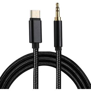 SiGN USB-C til AUX 3,5 mm lyd-/lydkabel, 1 m - sort/nylon