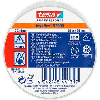 Tesa Isoleringstape vde/iec pvc 25mx25mm hvid