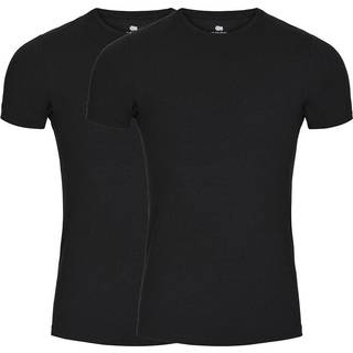 Dovre bambus 2-pak T-shirt i sort med rund hals til herre