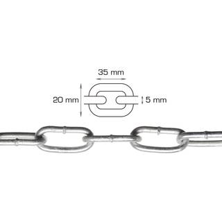 Svejst langleddet kæde 3 mm x 5 meter