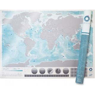 Scratch Map Oceans Verdenskort med skrabefelter.