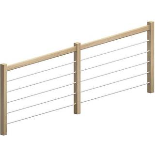 DOLLE Helsinki reposgelænder med hvid alufyldning, ubehandlet eg - 320 cm