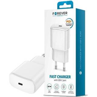 Forever TC-01 20W USB-C PD Oplader, Hvid