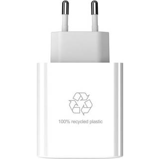 Upström Cirkulär 65W PD Genanvendt Plastik Vægoplader m. USB-C & USB-A - Hvid