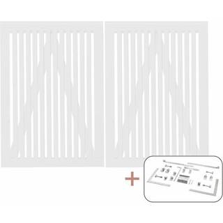 Plus Sendai Dobbeltlåge inkl. beslag Hvid RAL 9010 - 200x140 cm - Plus
