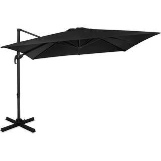 VONROC Premium Hængeparasol Pisogne 300x300cm  inkl krydsfod og overtræk - vierkantet | Sort