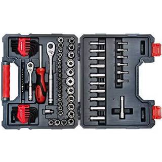 Halvmån 84 stykke 1/4 """" & 3/8 """" Drive 6 & 12 Point Standard & Deep SAE/Metric Mechanics Tool Set - CTK84C