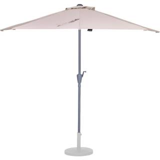 VONROC Premium Stangparasol Magione 270x135cm - inkl. overtræk - halvrund | Balkonparasol| Beige