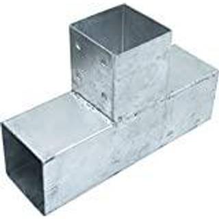 Nortiq enkelt stolpehjørne med 3 samlinger, galvaniseret stål, 30,5 x 20 cm til 9 x 9 cm stolpe