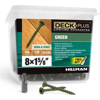 Däck plus 48398 träskruvar #8 x 1-5/8 """" Grön 5 kg låda