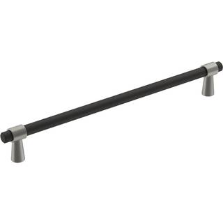 Amerock | Kabinettræk | Matte sort/satin nikkel | 8-13/16 tommer (224 mm) Center-til-center | Mergens | 1 pakke | Skuffet træk | Skabshåndtag | S