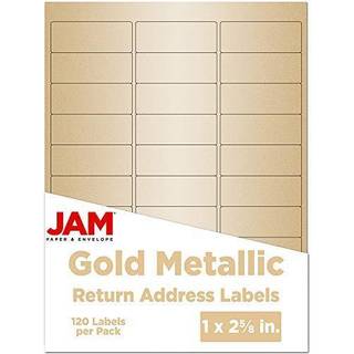 Jam Paper Return Adressetiketter - Standard mailing - 1 x 2 5/8 - Gold Metallic - 120 forsendelsesetiketter/pakke