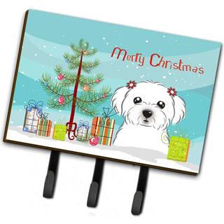 """" Caroline's Treasures BB1580TH68 Juletræ og maltesisk snor eller nøgleholder Large Multicolor """"