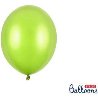 100 stk. Latex balloner limegrøn metallic 9" – Professionel kvalitet til fest og dekoration