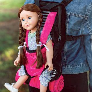 Dronningens skatte lyser?de hvide og sorte dukkeb?rer rygs?k og dukke sovepose kompatibel med 18 """" American Girl & 15 i Bitty Babies. Dukke ikke