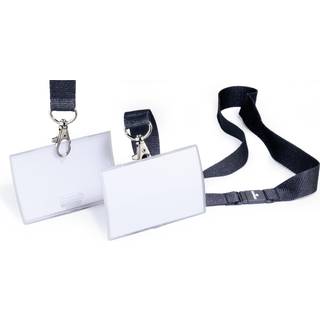 Durable navneskilt click fold 54x90 tekstilhalsbånd letvægts konvex, 10 stk