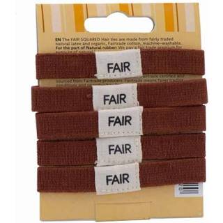 FAIR SQUARED - Hårelastikker 5-pak - Brun