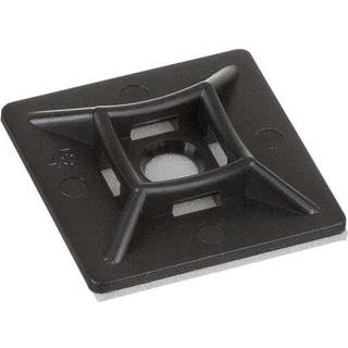 Sokkel til kabelbinder/strips, 28x28 mm, sort