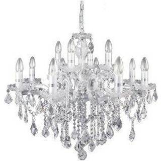 Ideal Lux lysekrone Florian kromfarvet, krystal, 12flg.