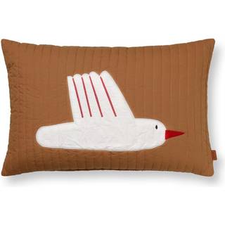 Ferm Living Bird quiltet pude 60x40 cm Sugar kelp (Brun)