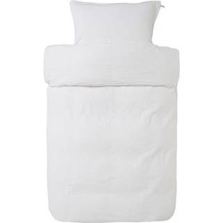Vævet krepp baby sengetøj - 70x100 cm - Allergivenligt hvid krepp sengesæt i 100% bomuld - Høie of scandinavia pure white