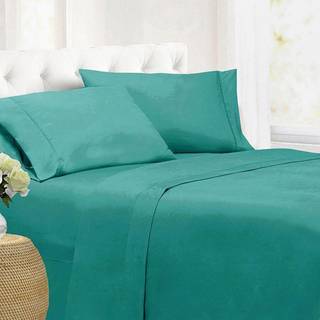 Cathay Home Essentials Ultra Soft Hypoallergen Rynkebestandig Dobbeltb?rstet Microfiber Senget?j S?t Larkspur Blue California King