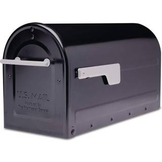 Arkitektoniske postkasser 7900-7B-SR-10 Boulder Postmount Mailbox Stor sort sort