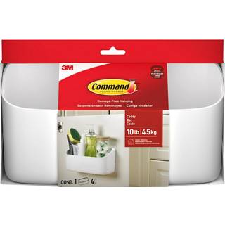 Command 10 pund stor organiseringskasse med 4 Command Strips - Kraftig, nem at installere, genanvendelig